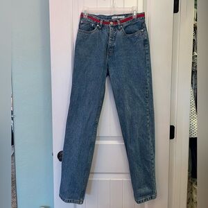 Vintage Tommy Hilfiger Red Waist Band Blue Jeans